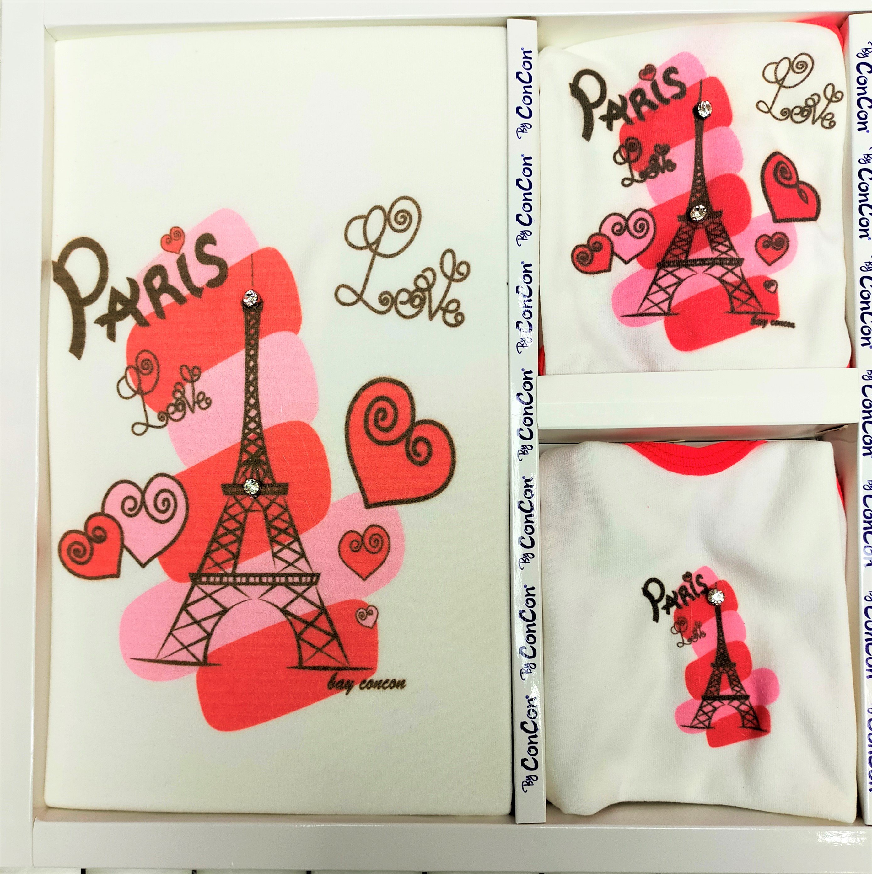 10 Parça Hastane Çıkış Seti Paris Eyfel Kulesi Desenli